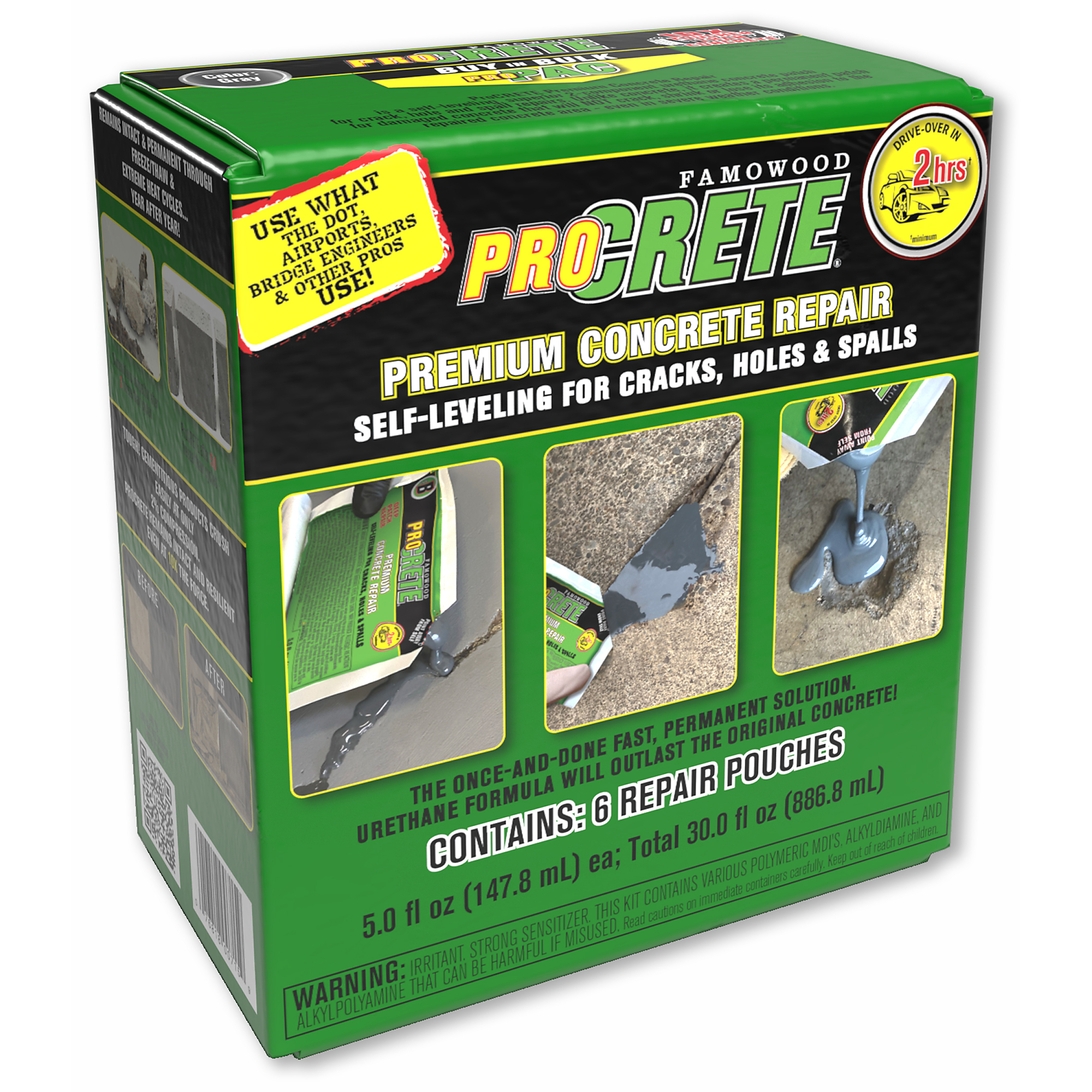 PROCRETE Concrete Repair Self-Level Grey 5 oz. 6-Pack 6210001